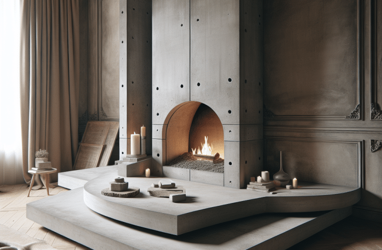 Płyty betonowe na kominek – wybór montaż i dekoracje