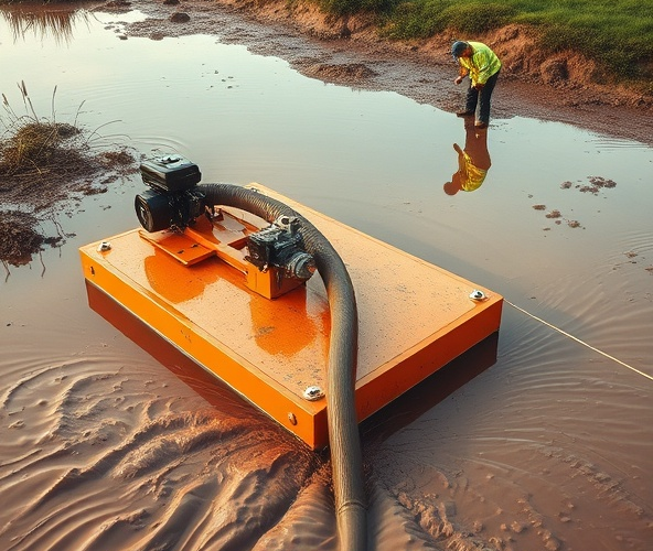 Czy motopompa pływająca sprawdzi się do odwodnienia stawu z mulem?