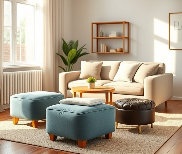 Jaką pufę prostokątną tapicerowaną wybrać do małego salonu?