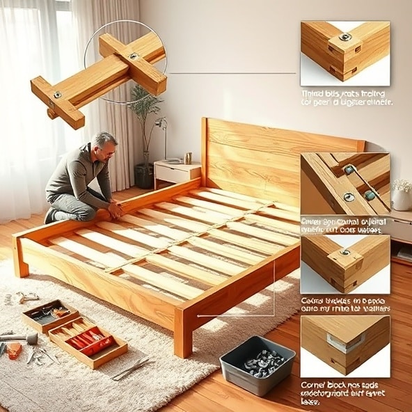 łóżko dębowe 160x200