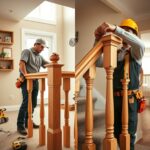 montaż balustrady drewnianej