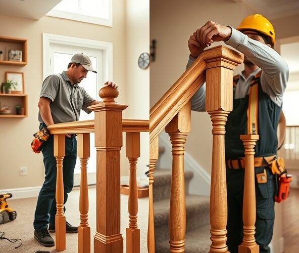 Czy montaż balustrady drewnianej przy schodach wewnętrznych lepiej wykonać samodzielnie, czy zlecić fachowcowi dla większego bezpieczeństwa domowników?