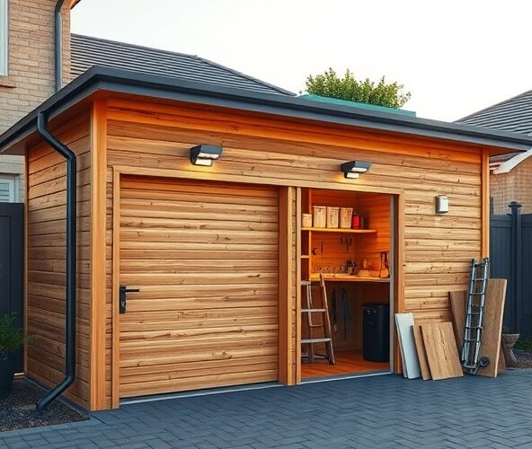 Jakie dodatki klienci dopłacają do garaży drewnopodobnych z wiatą?